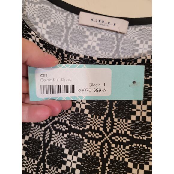 Gilli NWT Women's Mix Print Stitch Fix Colbie Knit Dress Boat Neck Size Large - Picture 4 of 7